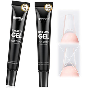 Beetles gel pegamento uñas dos botellas, ideal para recargas rápidas en casa.