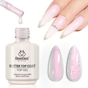 Beetles Gel Polish 2 en 1, brillo pearlescente en uñas, duradero.