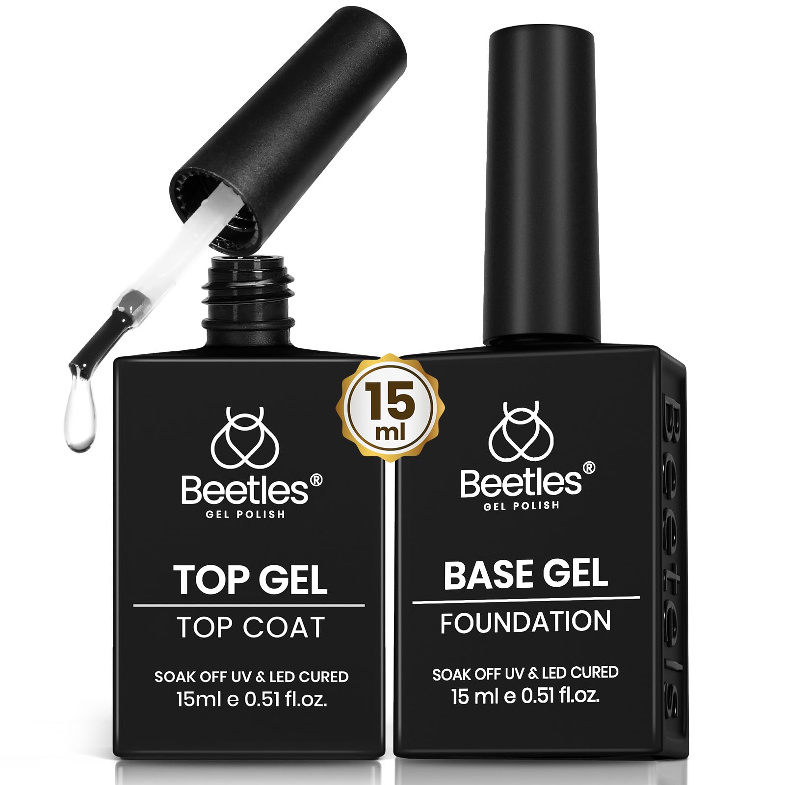 Beetles Gel Polish capa base 15ml para manicura duradera