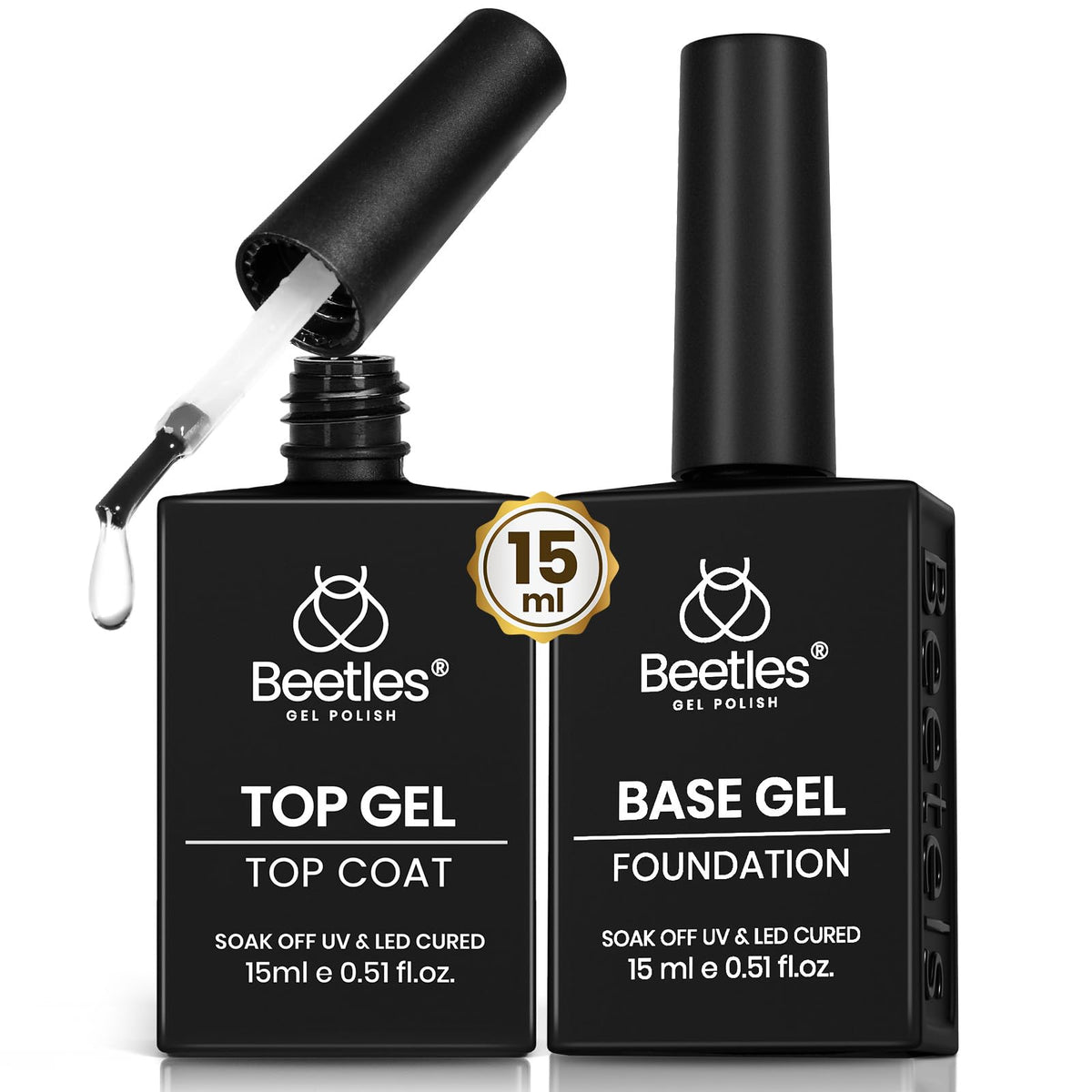 Beetles Gel Polish capa base 15ml para manicura duradera