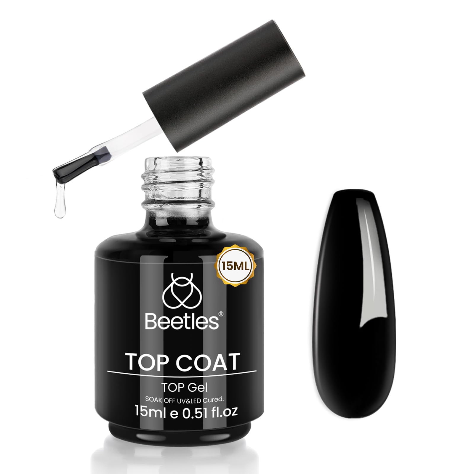 Beetles Gel Polish capa superior brillo espejo para uñas deslumbrantes
