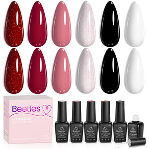 Beetles Queen of Hearts rosa suave para uñas brillantes y duraderas
