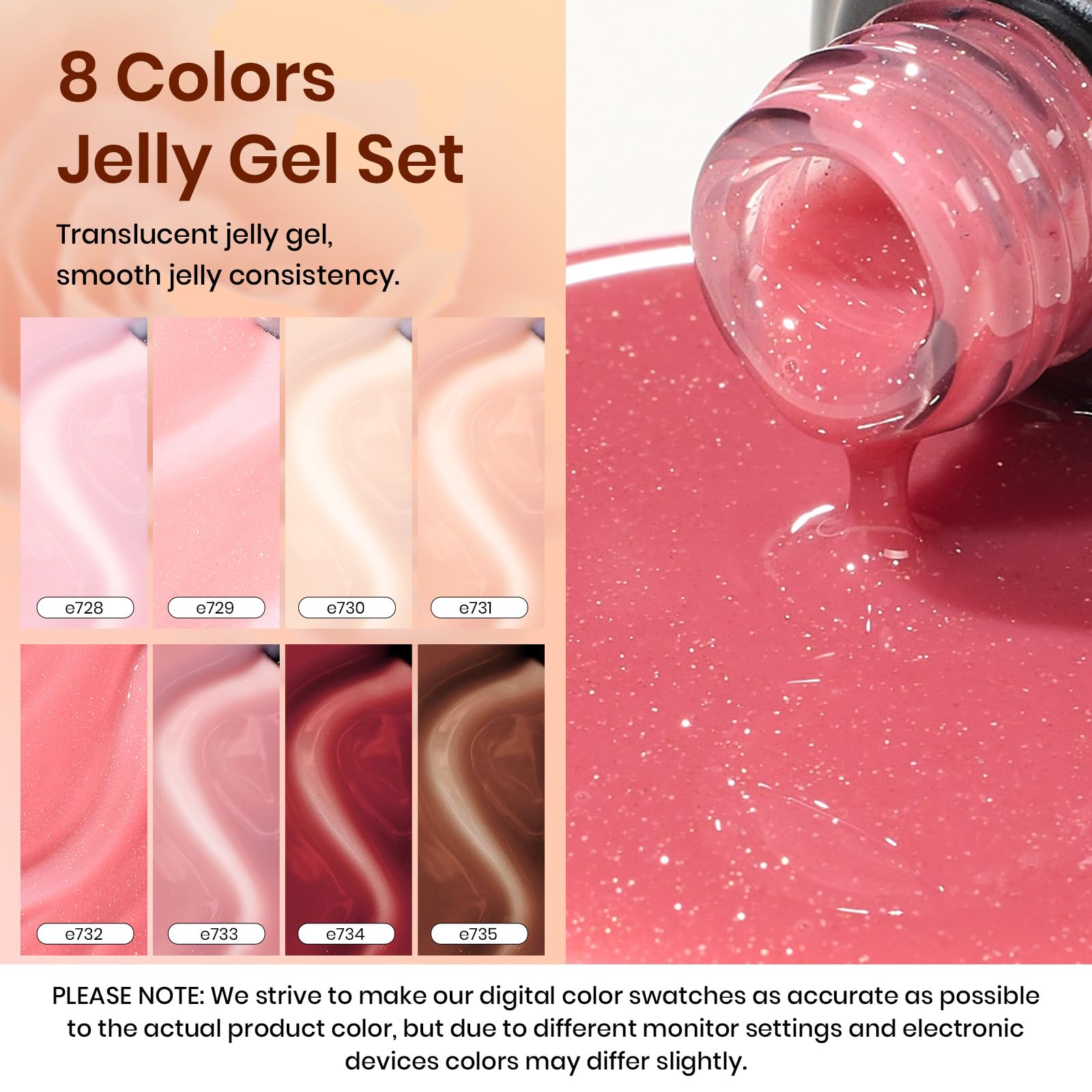 Beetles Gel Polish Rosa Brillo para destellos brillantes
