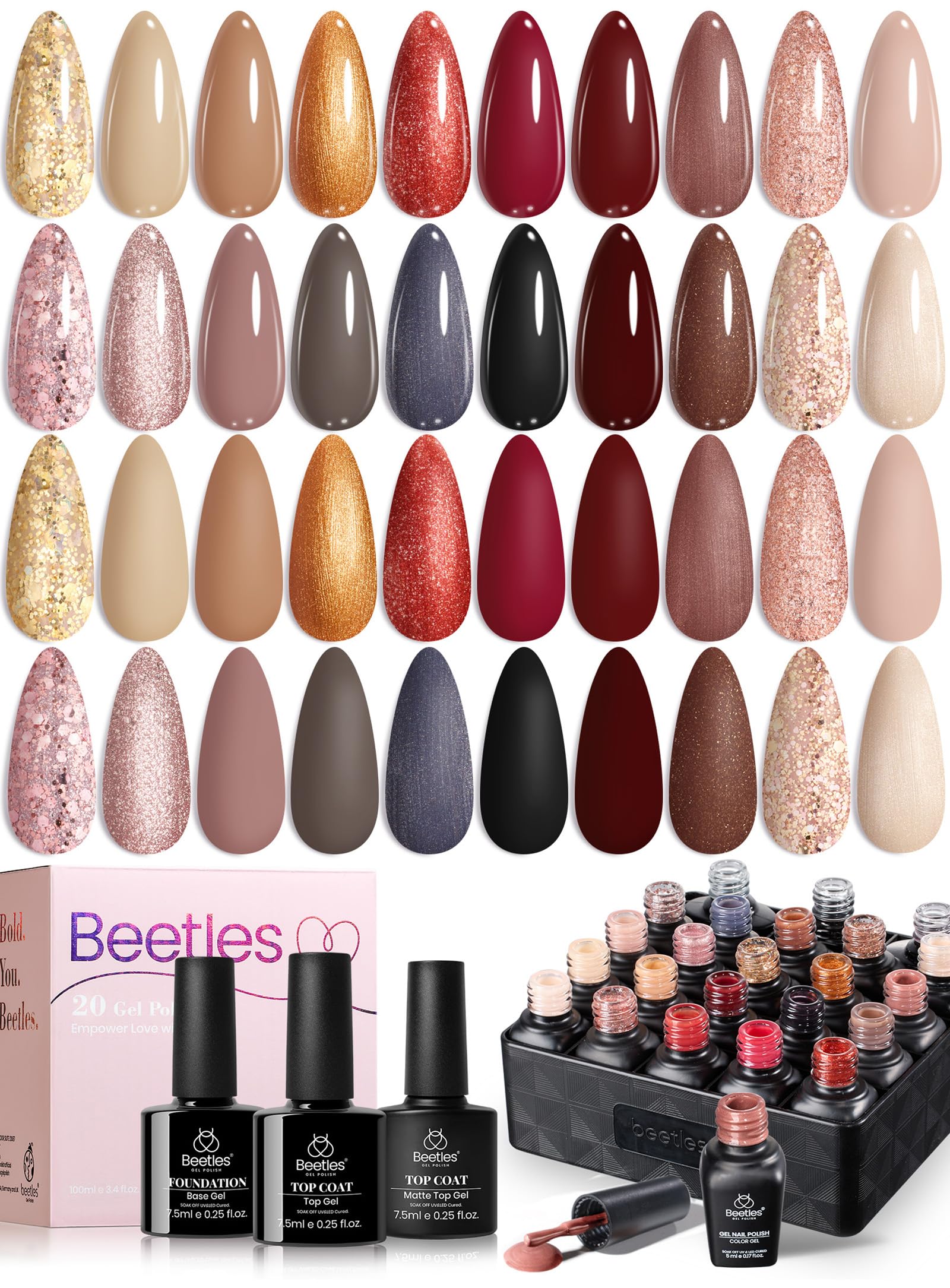 Beetles Gel Polish 20 colores: paleta amplia para propuestas diarias.
