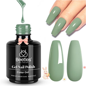 Beetles Gel Polish Verde Esmeralda en botella para aplicación precisa y cobertura uniforme.