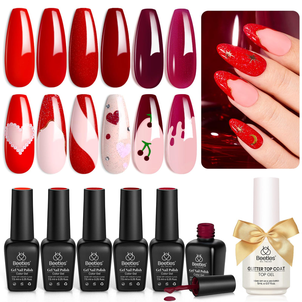 Beetles Gel uso diario: perfecto para trabajo y citas con color rojo.