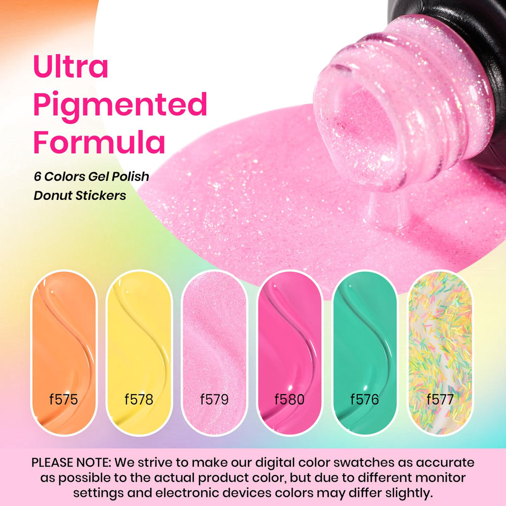 Beetles Gel UV Estampas Pan Dulce, pegatinas divertidas para decorar manicura.