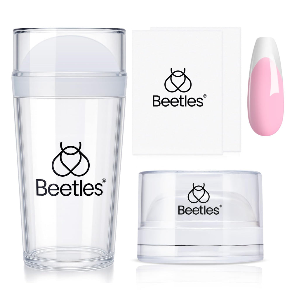 Beetles herramienta estampado uñas francesas largas ofrece precisión profesional en casa.