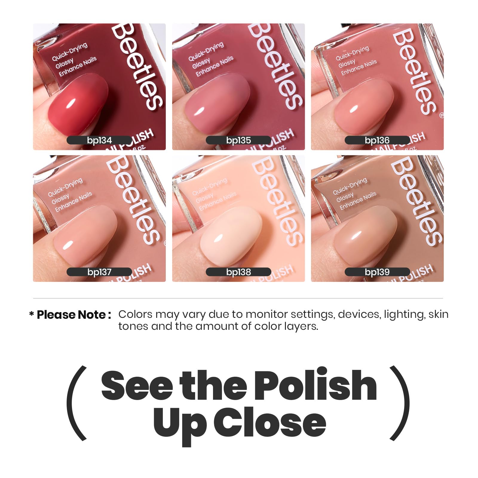 Beetles Jelly Nail Polish Set tono rosa, resultado elegante para diario.