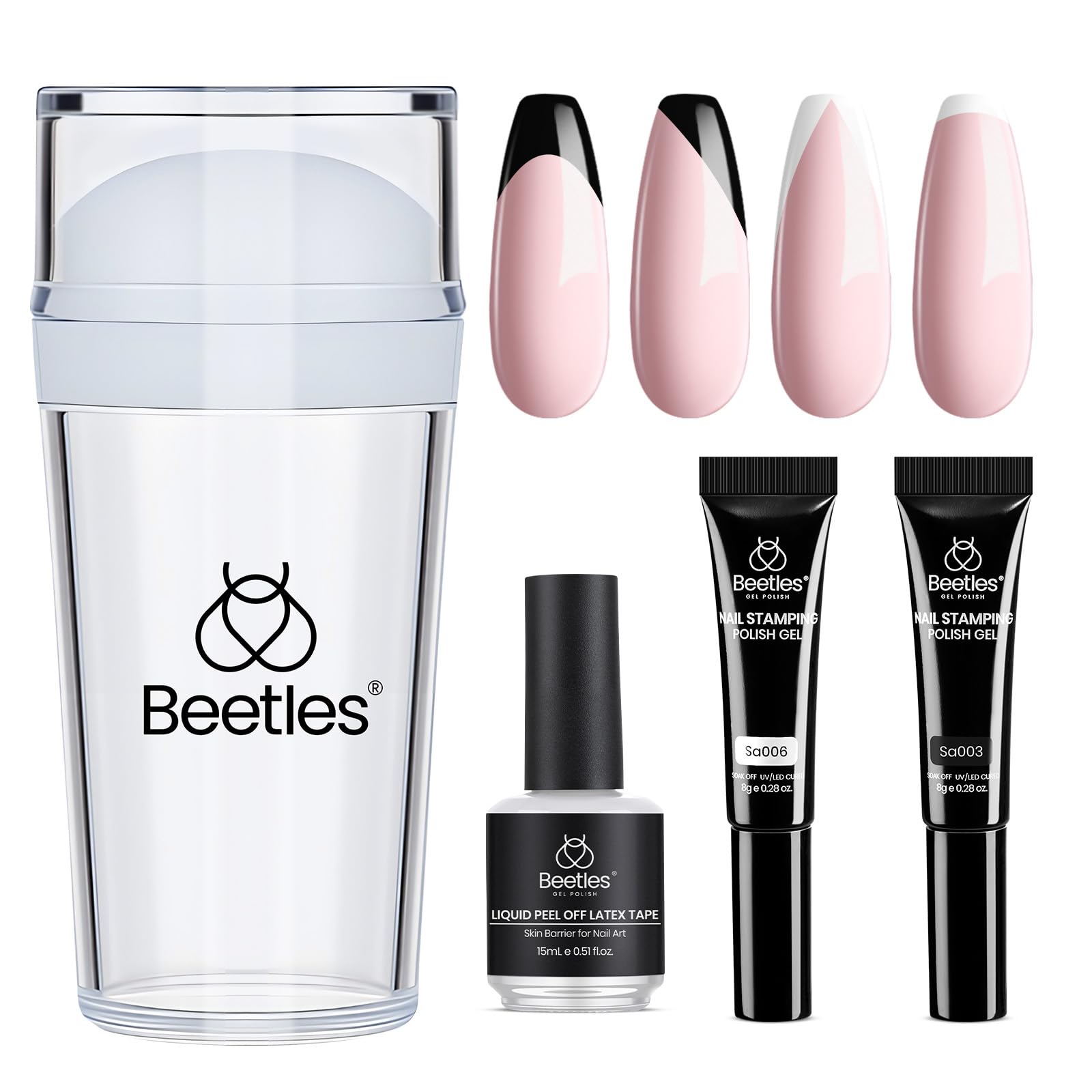 Beetles kit frances-tip stamping en gel silicona para uñas