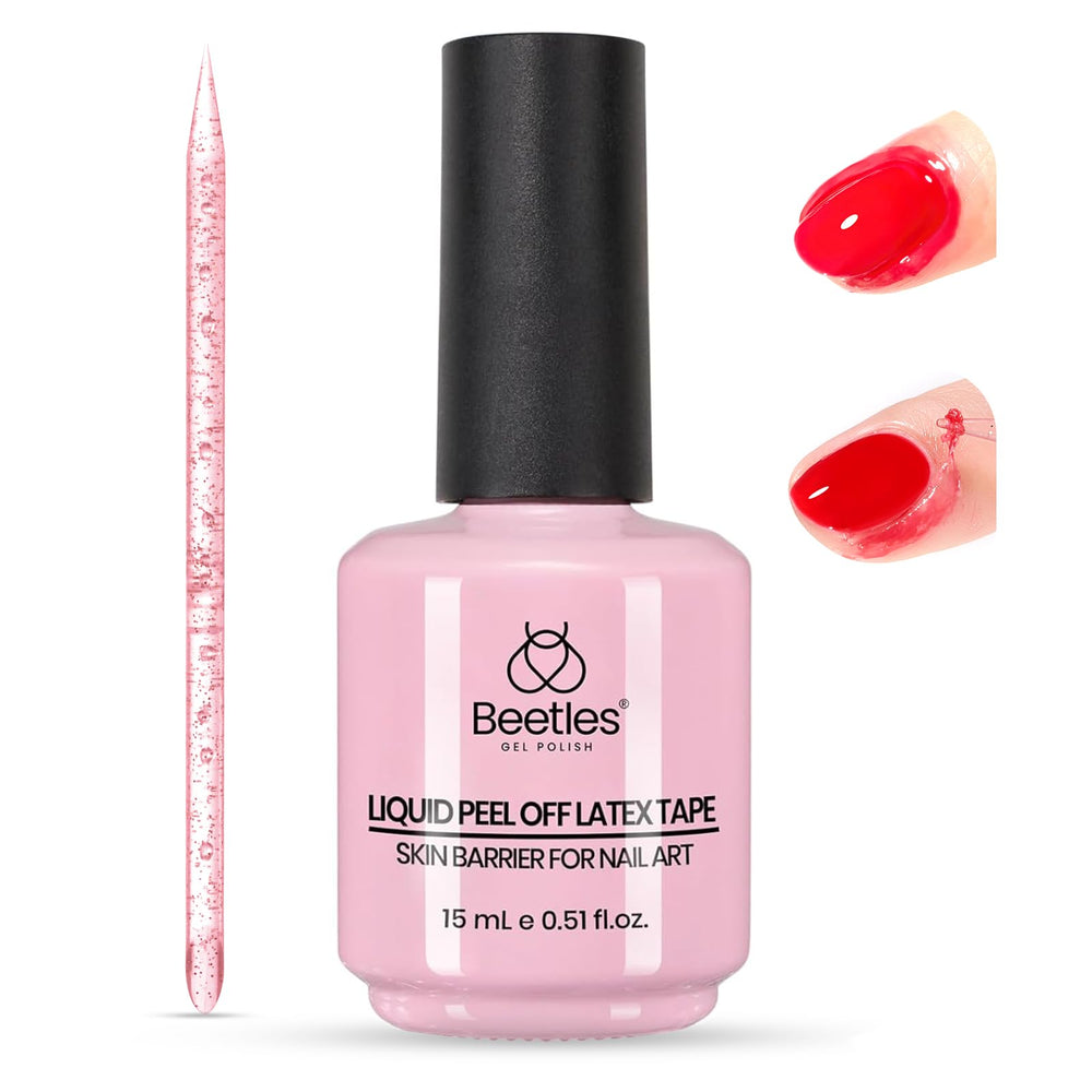 Beetles latex liquido para uñas en aplicacion, protege la piel durante el esmaltado