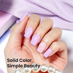Beetles Lavanda púrpura gel esmalte aplicado sobre base y top coat para acabado estable