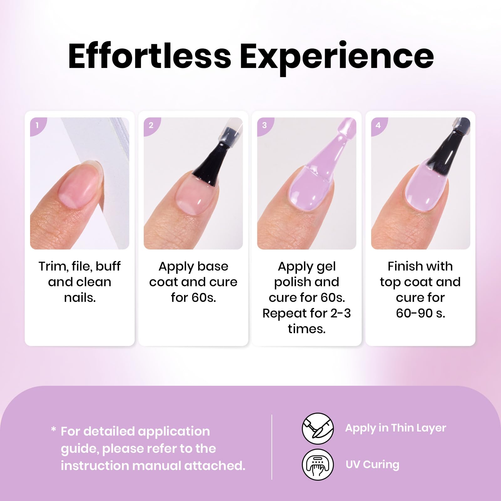 Beetles Lavanda púrpura gel esmalte en uñas durables con tono suave y duradero
