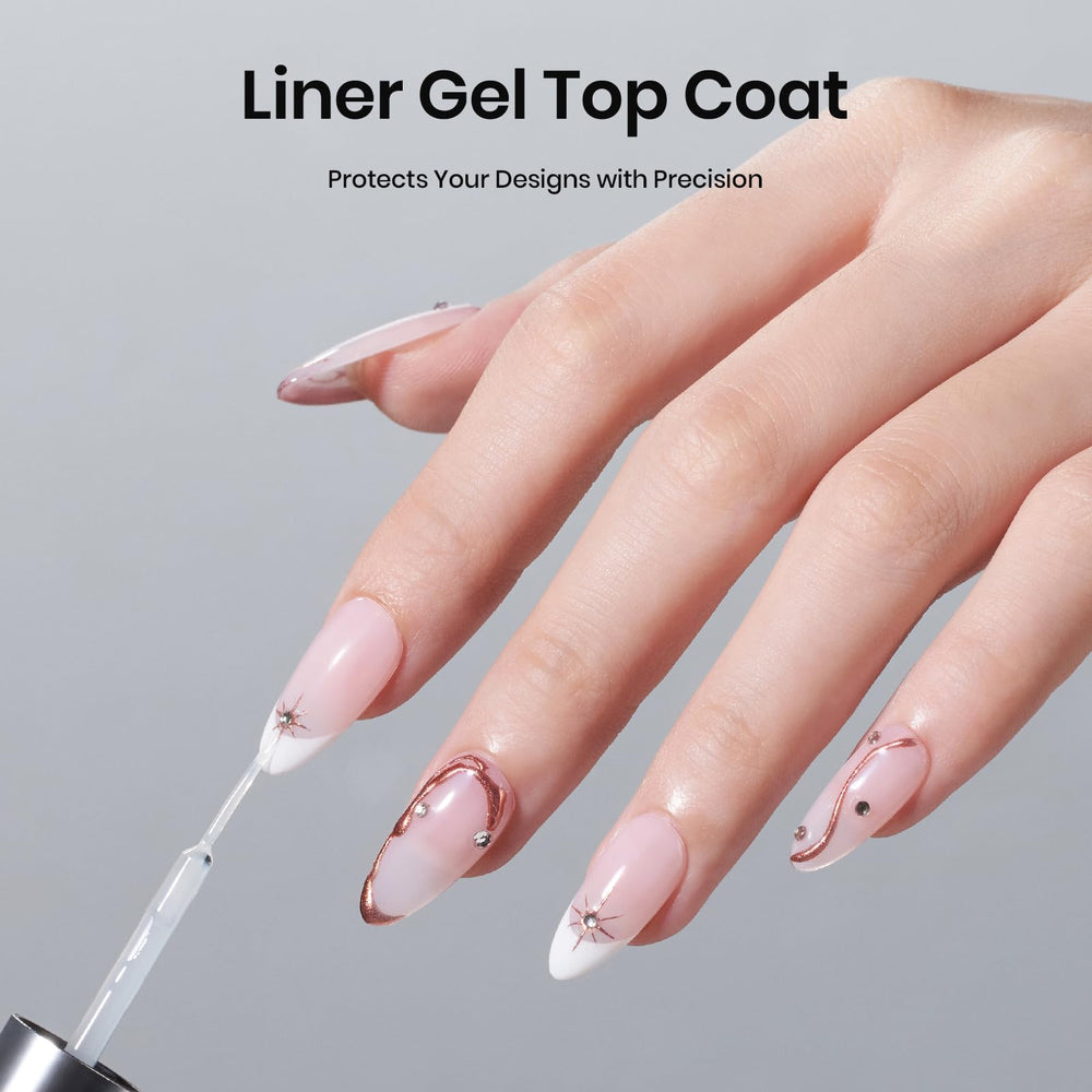 Beetles Liner Gel Top Coat, delineado preciso para bordes limpios y definidos