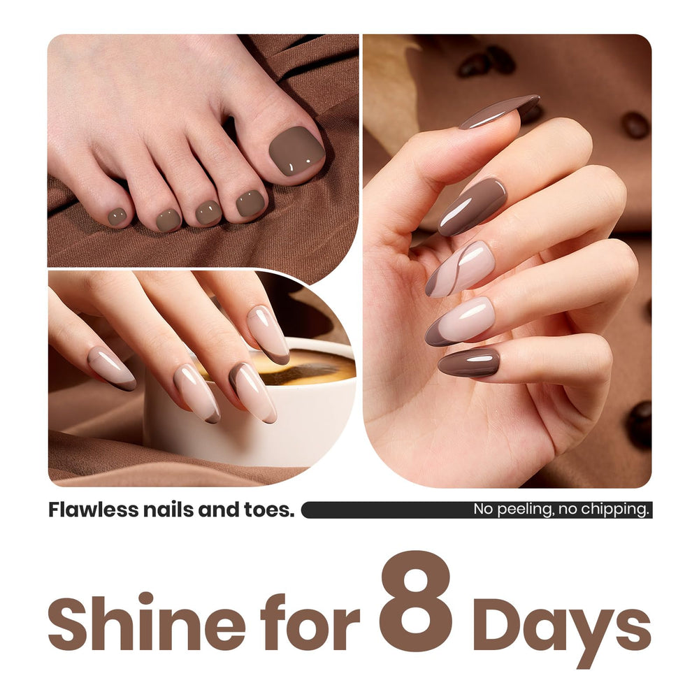 Beetles Mocha Mousse dos en uno fortalecedor para uñas tras gel