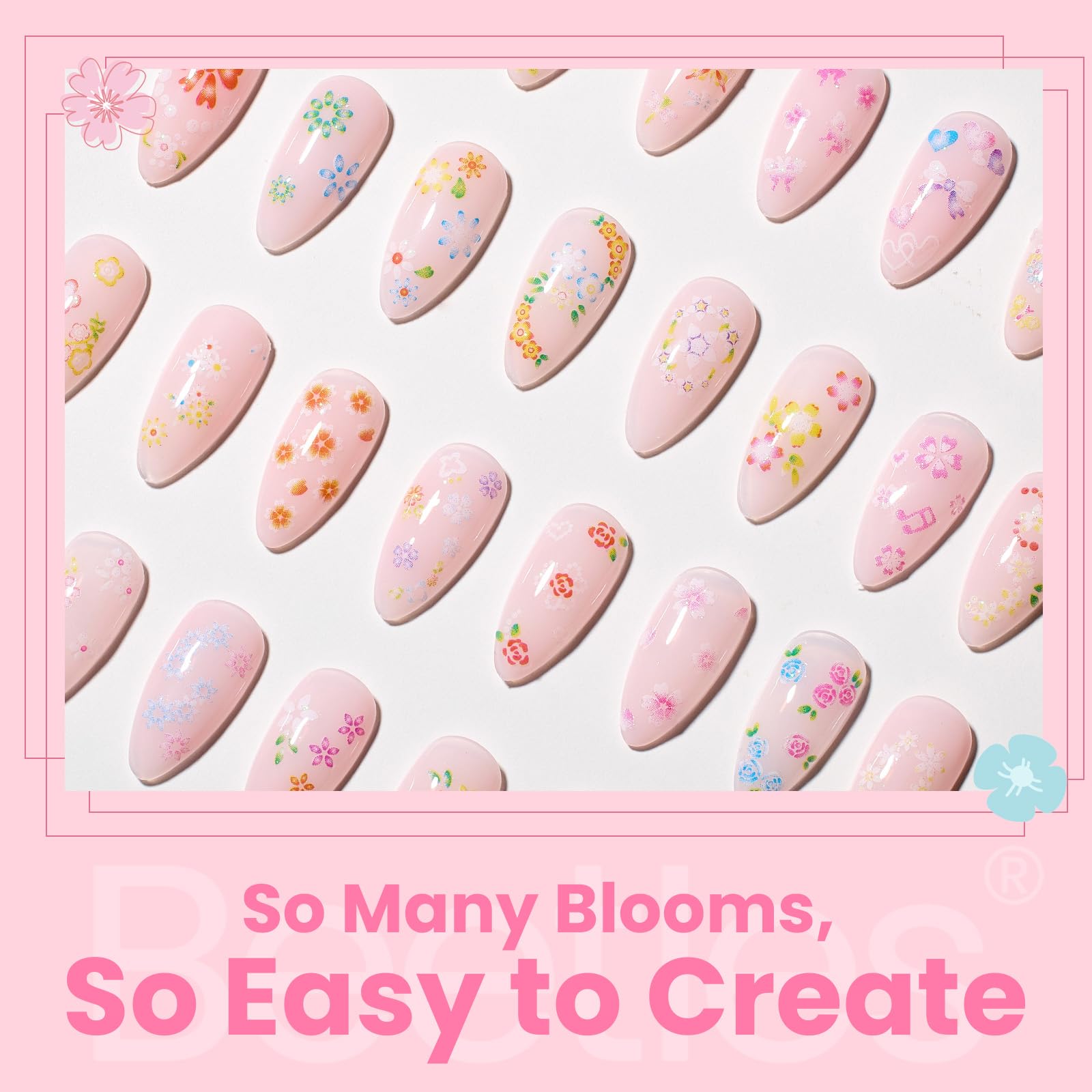 Beetles Nail Art Stickers corazones 3D para un acabado elegante