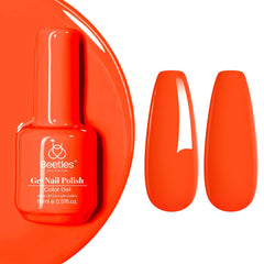 Beetles Neon Orange Gel Polish en botella, color vibrante para looks veraniegos