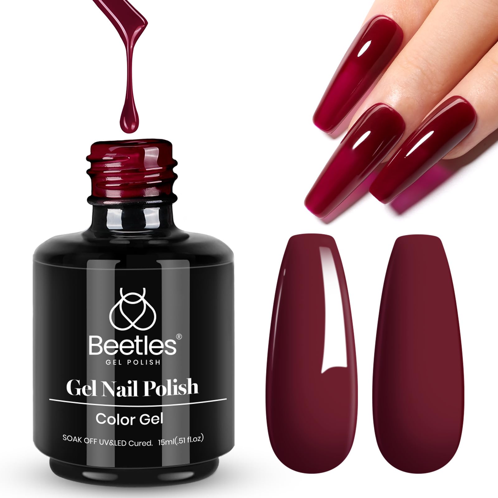 Beetles Esmalte en gel Oxblood Rojo libre de crueldad animal