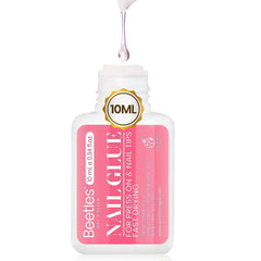 Beetles pegamento uñas 10ml con brocha, control preciso para aplicación fácil.