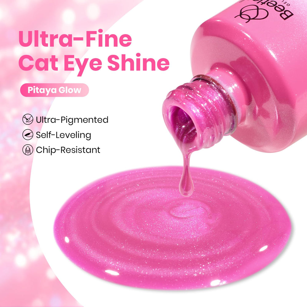 Beetles Pitaya Glow Rosa Ojo de Gato, compatible con curado UV/LED.