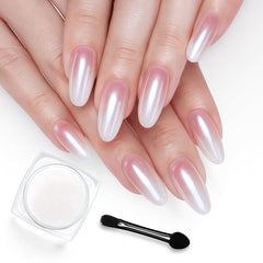 Beetles polvos uñas blanco cromo: brillo cromado duradero para uñas.