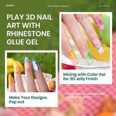 Beetles gel con incrustaciones para acentos brillantes.