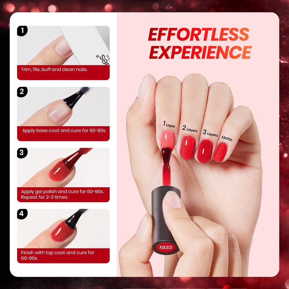 Beetles Rojo Burdeos Jelly Gel, color intenso con acabado brillante.