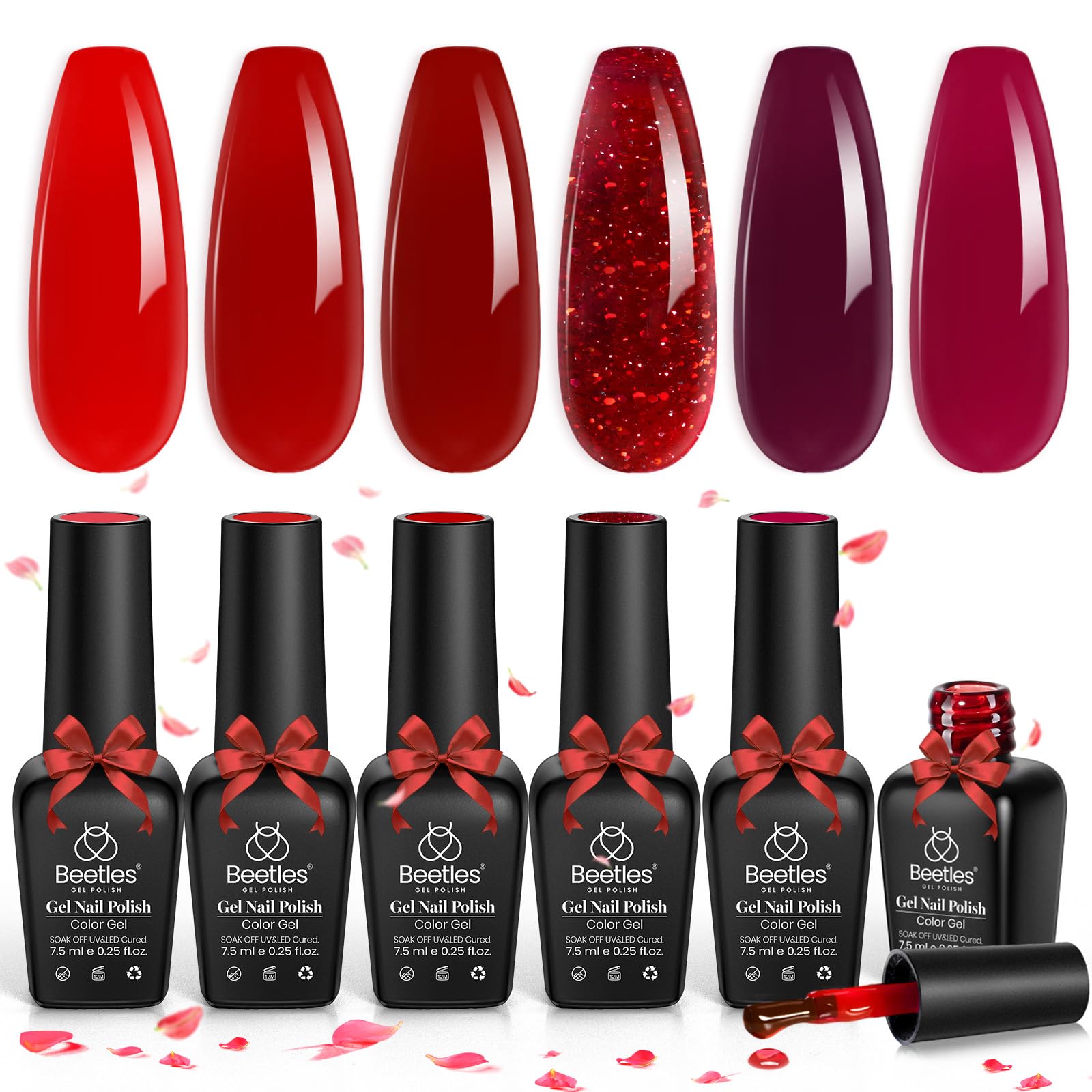 Beetles Rojo Jelly Gel Set, acabado translúcido para looks elegantes.