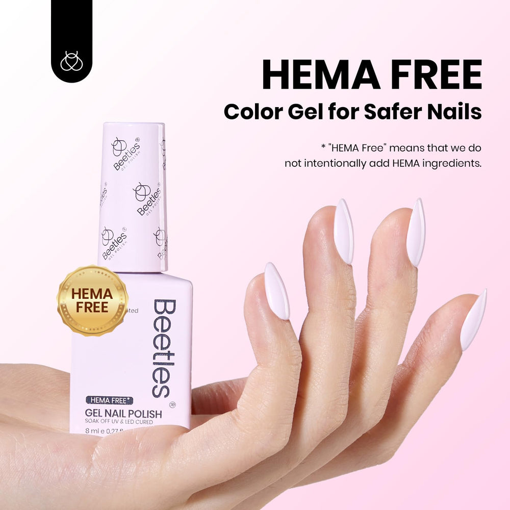 Beetles gel rosa, acabado brillante que parece de salón.