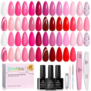 Beetles Gel Polish Prisma del Amor, 25 colores rosados para uñas.