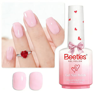 Beetles Rosa Suave Esmalte en gel, botella en primer plano para manicuras elegantes