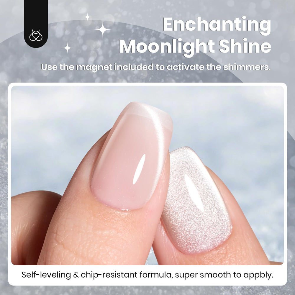 Beetles Gel Polish para manicura en casa con diseño ojo de gato.