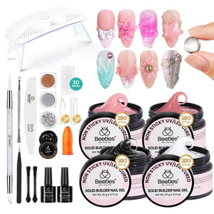 Beetles Solid Builder Gel Kit: caja completa para uñas 3D y arte