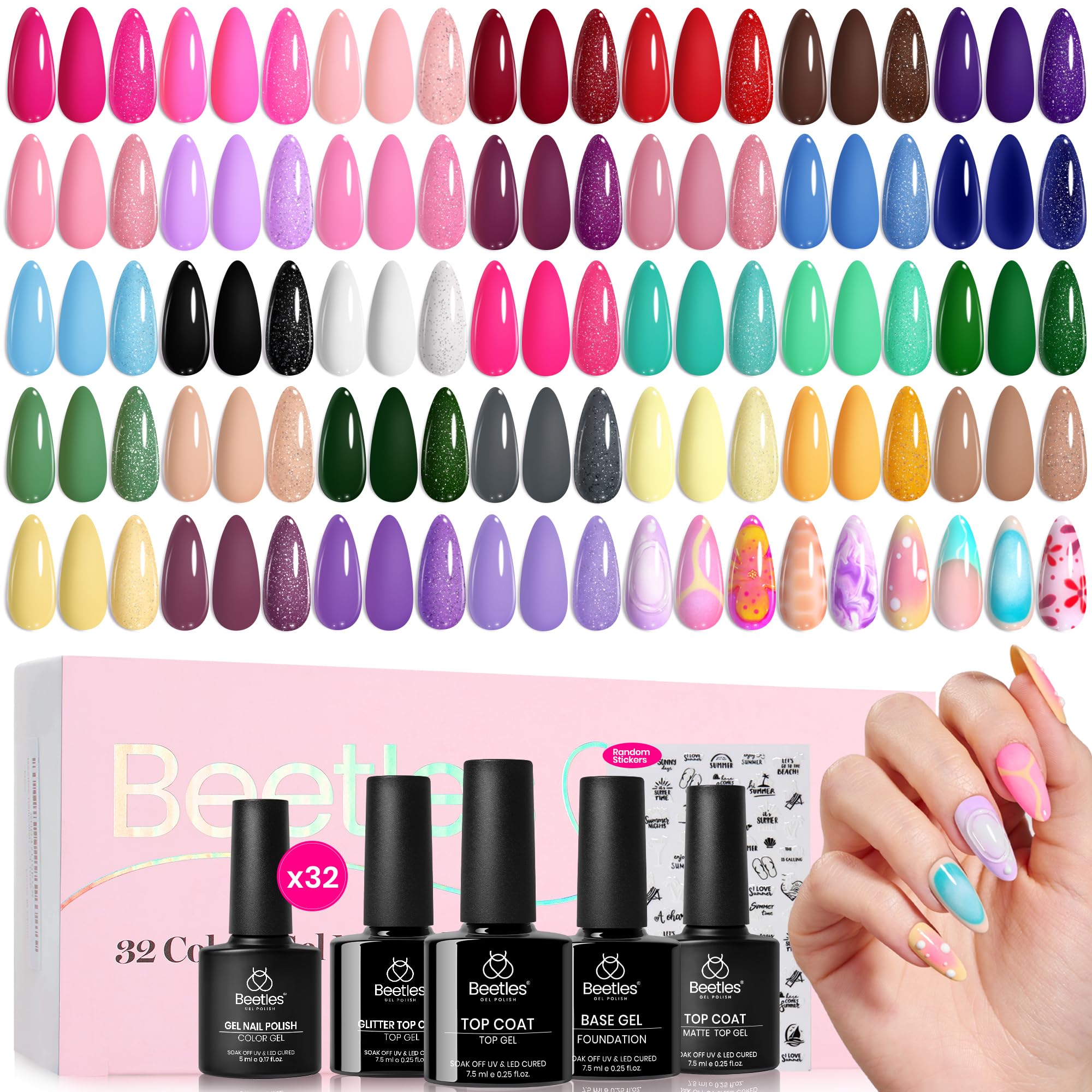 Beetles Gel Polish Set: tono piel en botella, versátil para cualquier ocasión.