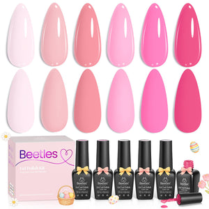 Beetles Gel Polish Pack Melodía Rosada para uñas brillantes y duraderas.