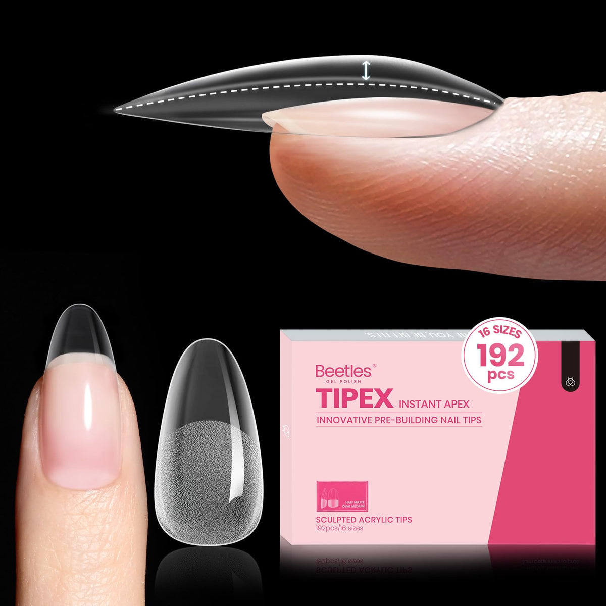 Beetles Tipex ápice instantáneo para uñas, estructura sólida.