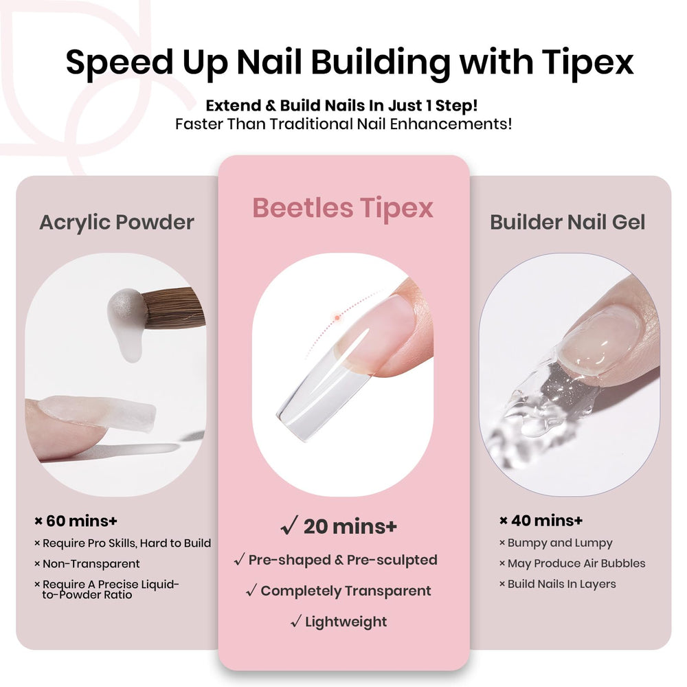 Beetles Tipex, tips duraderos y resistentes para uñas acrílicas