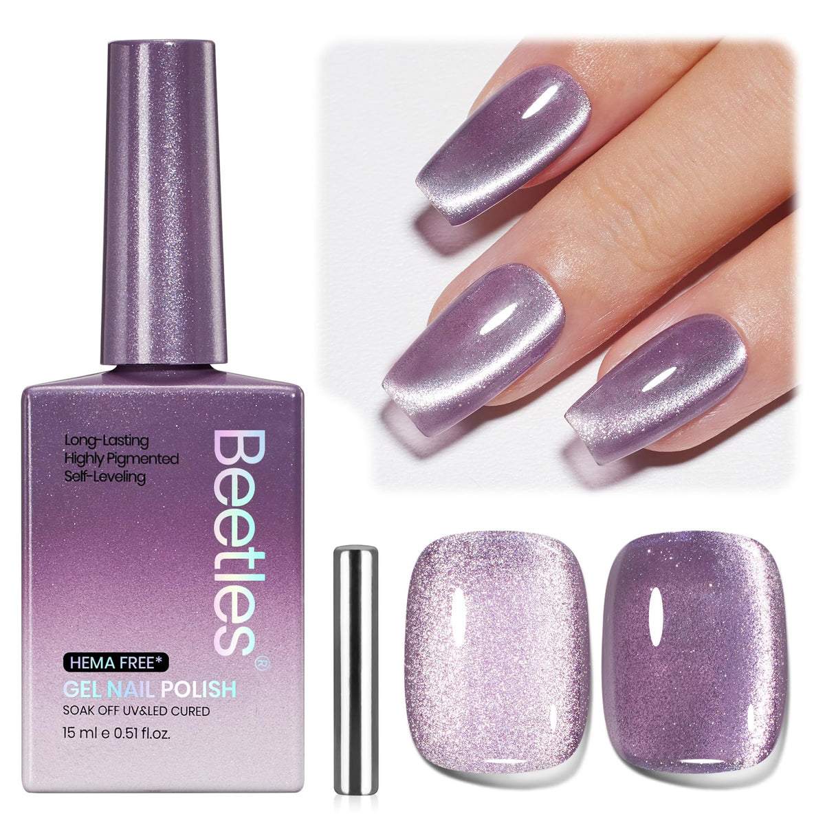 Beetles Twilight Muse: botella de esmalte para un acabado glamuroso y brillo duradero.