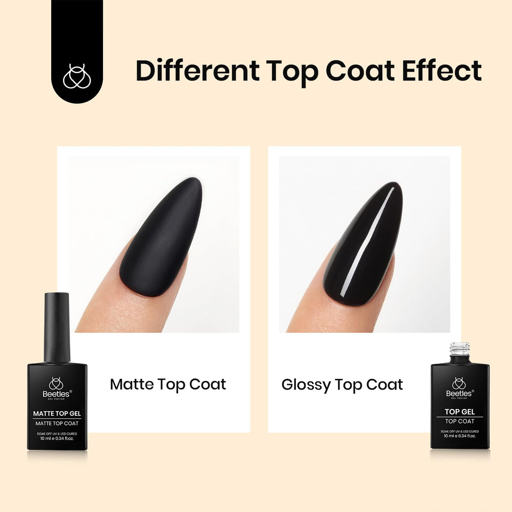 Beetles: uñas con acabado brillante, aspecto pulido.