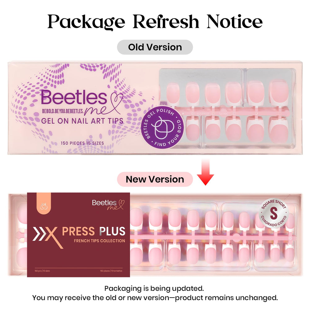 Beetles X Press Plus Uñas Francesas Camellia Rosa, kit ideal para hacerlas en casa.