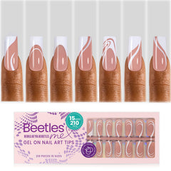 Beetles uñas francesas pegables largas y cuadradas para uso diario