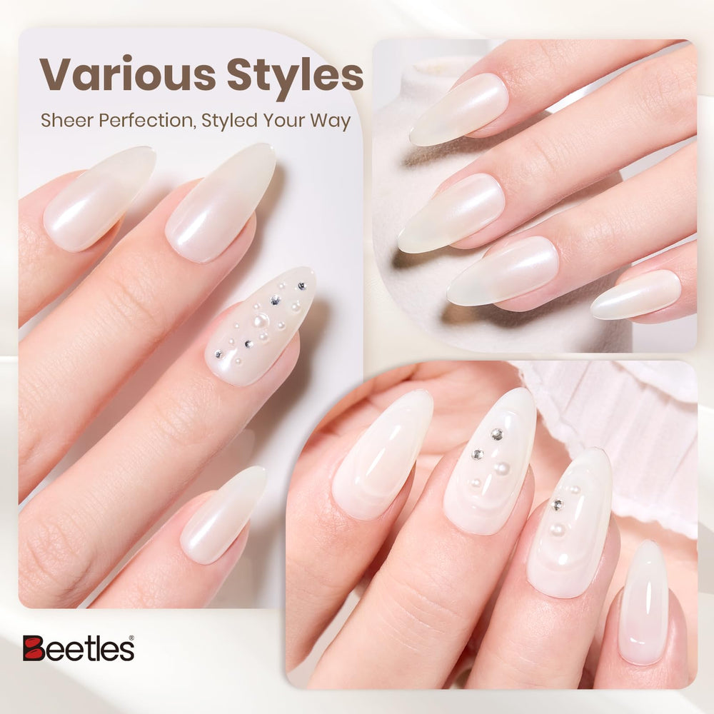 Beetles Vanilla Scoop White: acabado brillante que realza la manicura.