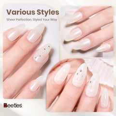 Beetles Vanilla Scoop White: acabado brillante que realza la manicura.