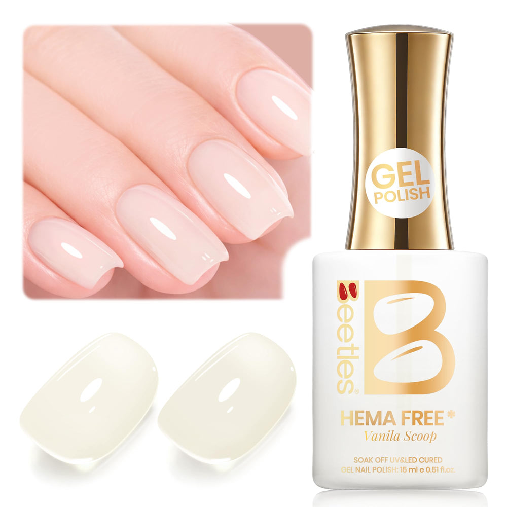 Beetles Vanilla Scoop White: bote compacto para manicura suave y elegante.