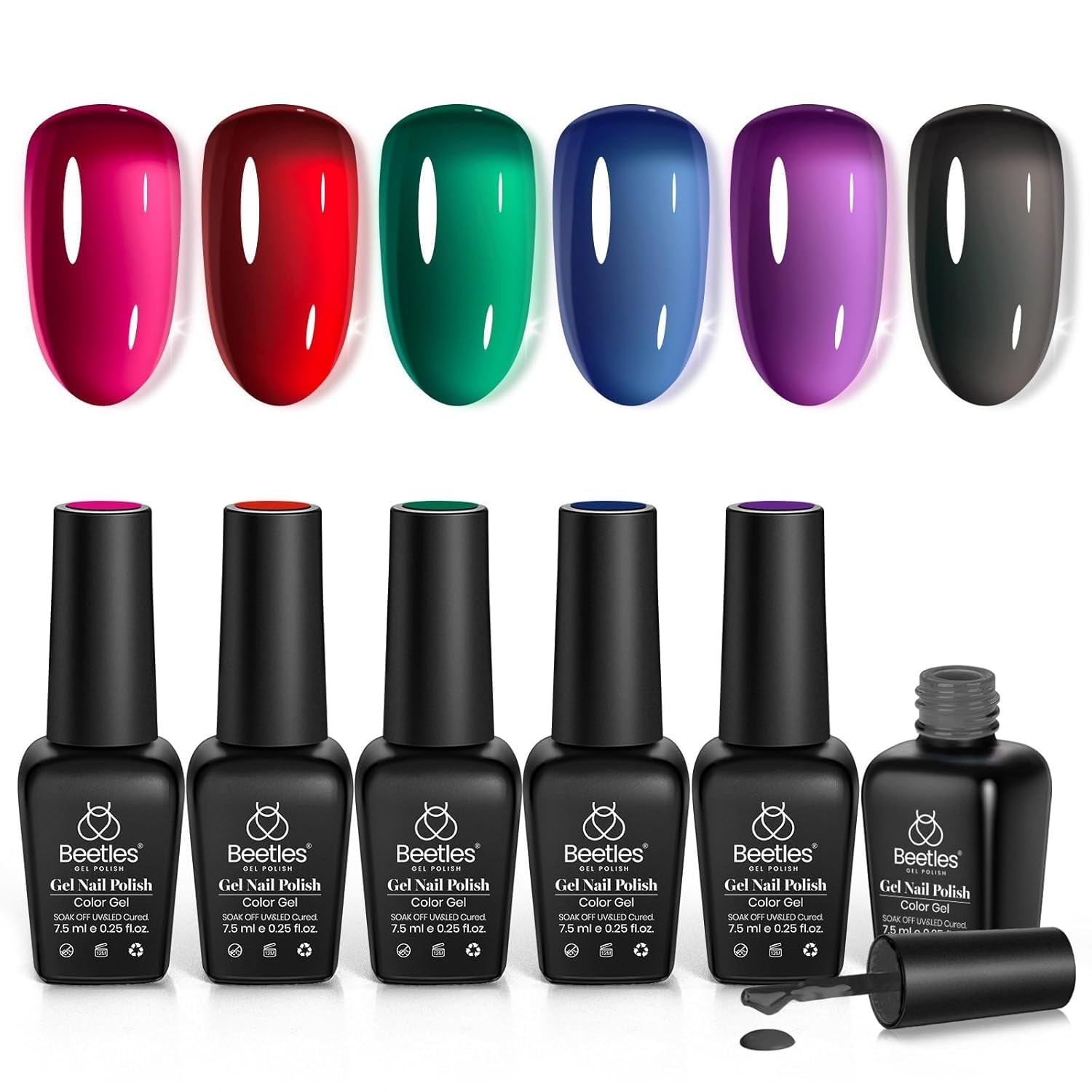 Beetles Vivid Noel Jelly Gel en azul, brillo duradero para manicura festiva