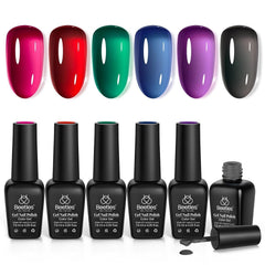 Beetles Vivid Noel Jelly Gel en azul, brillo duradero para manicura festiva