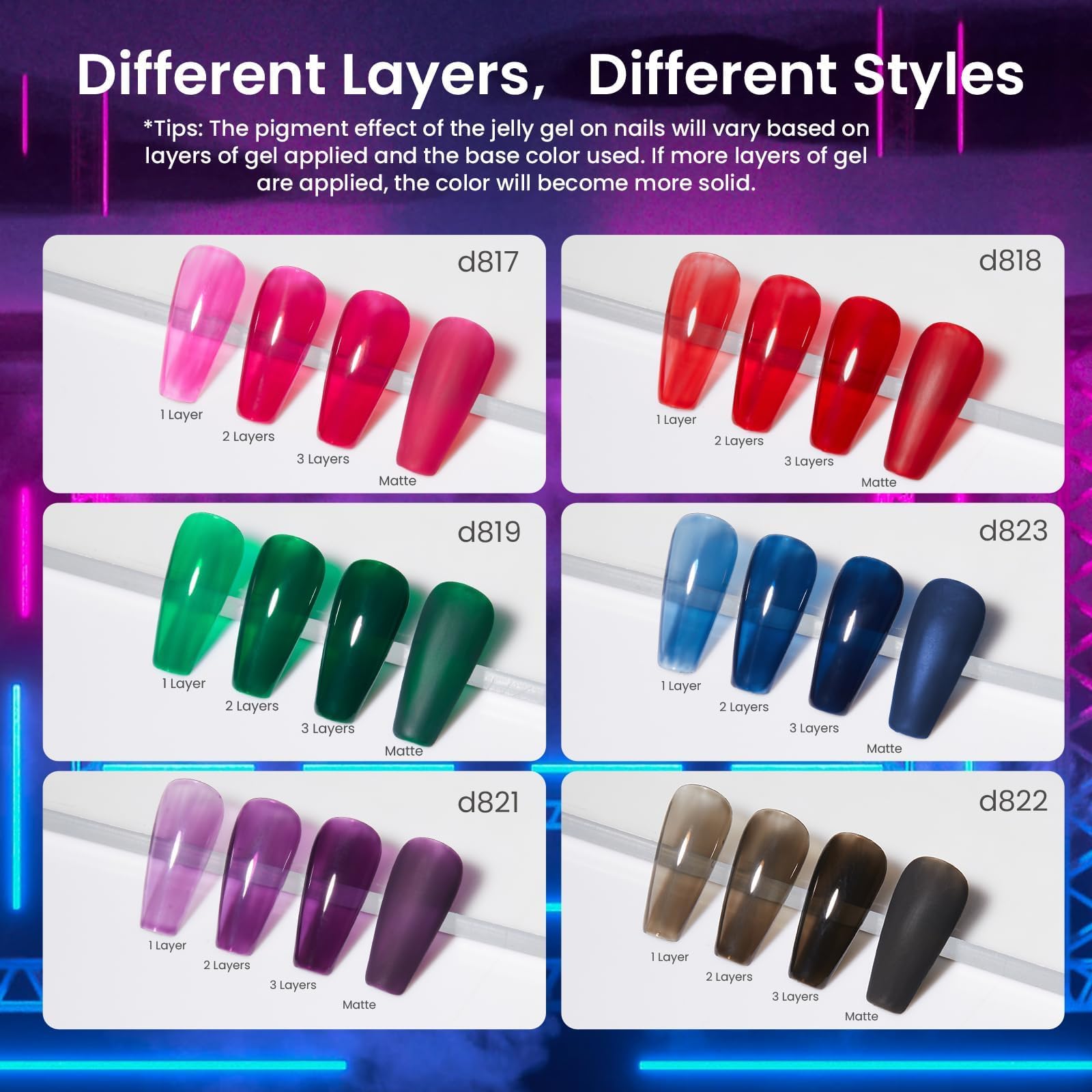 Beetles Vivid Noel Jelly Gel en rosa, efecto translúcido suave para capas