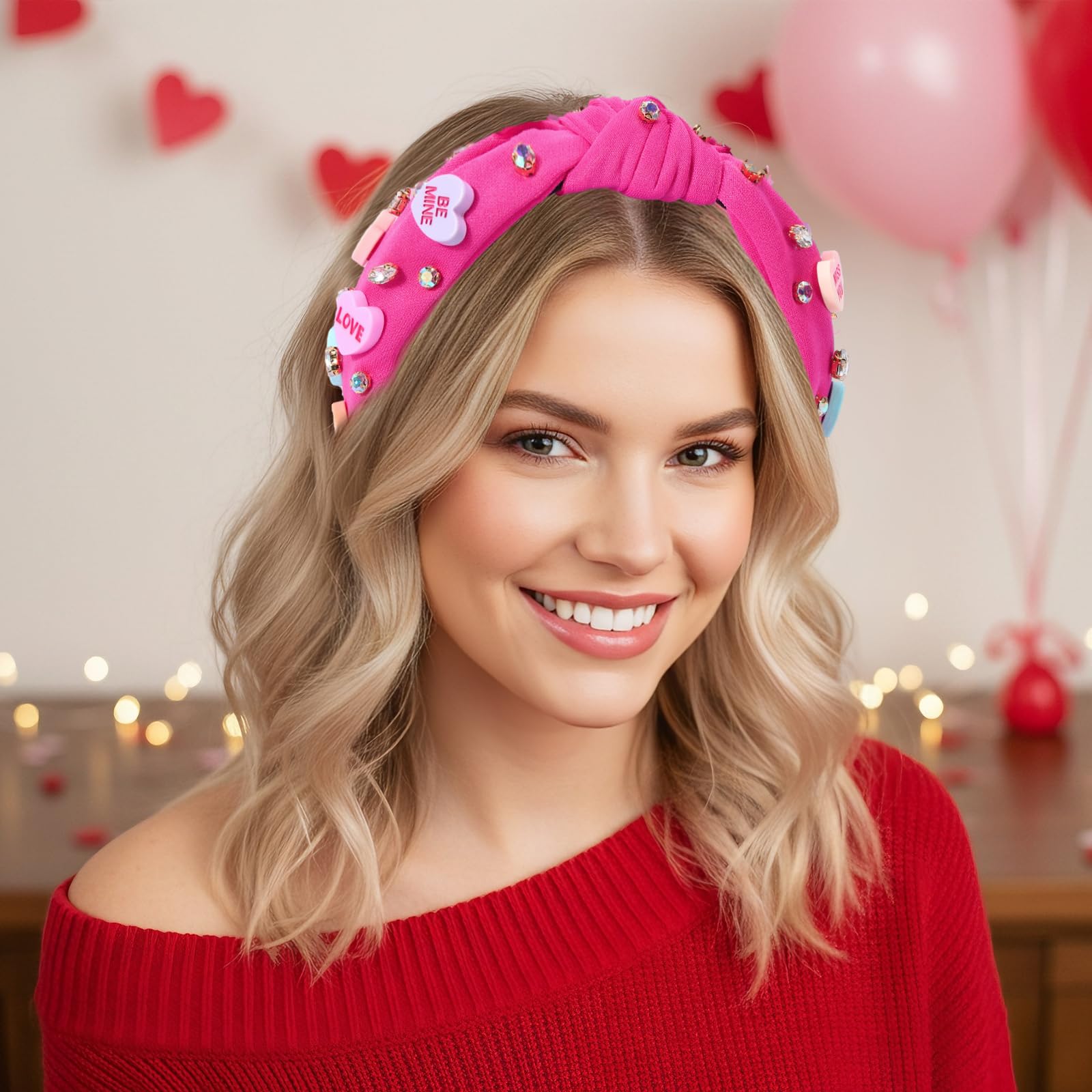 Diadema BEFIVECOK corazones 3D colores para conjuntos de fiesta
