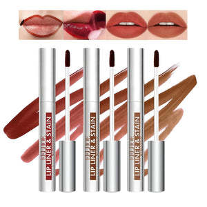 Bekoeen tinta labial pelable en estuche, color uniforme sin transferencia.
