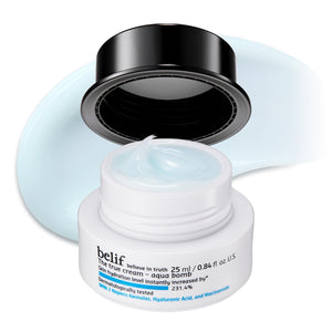 Belif Aqua Bomb: bote crema gel ligero para hidratación rápida en la piel.